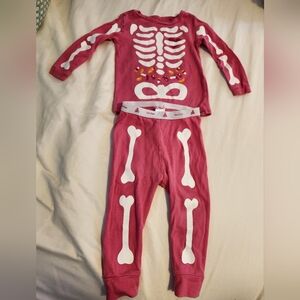❤️ 3/$15! GAP Pink Skeleton Kids Pajama Set